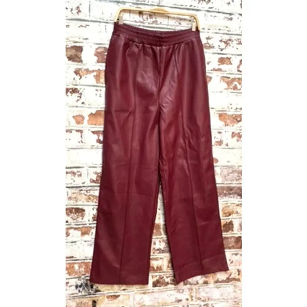 ASOS Burgundy Wide Leg Pants - Picture 5 of 11